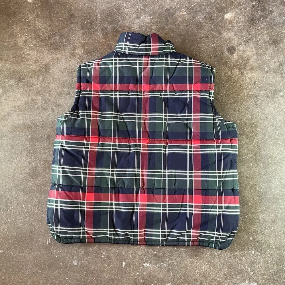 Y2K Polo Sport Ralph Lauren Reversible Navy/plaid Men’s Puffer Vest